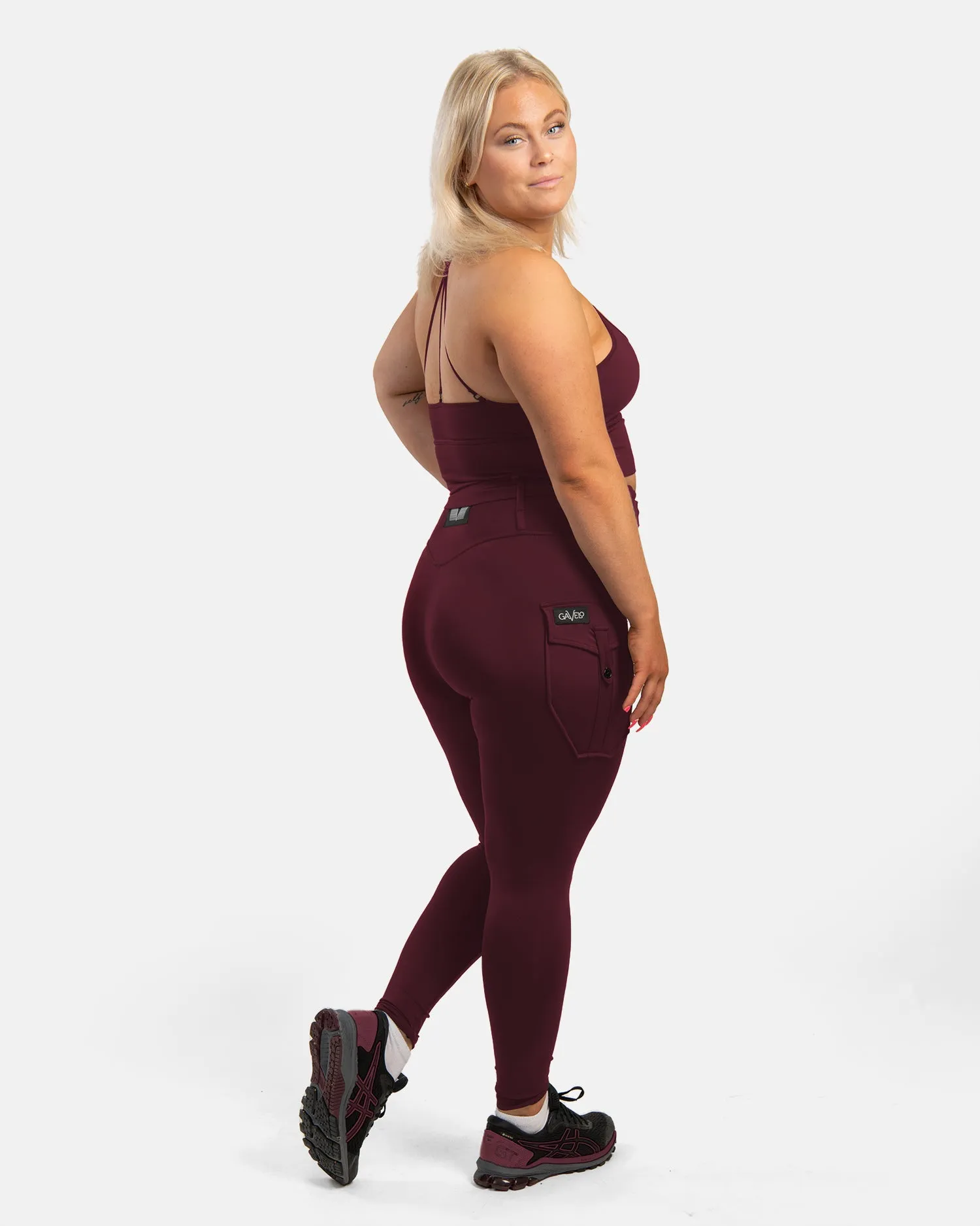 GAVELO Cargo Leggings Burgundy