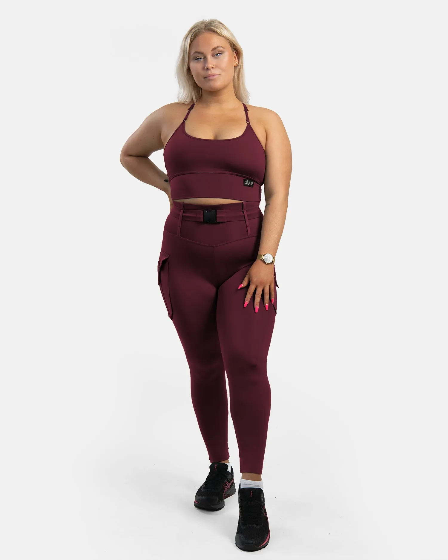 GAVELO Cargo Leggings Burgundy