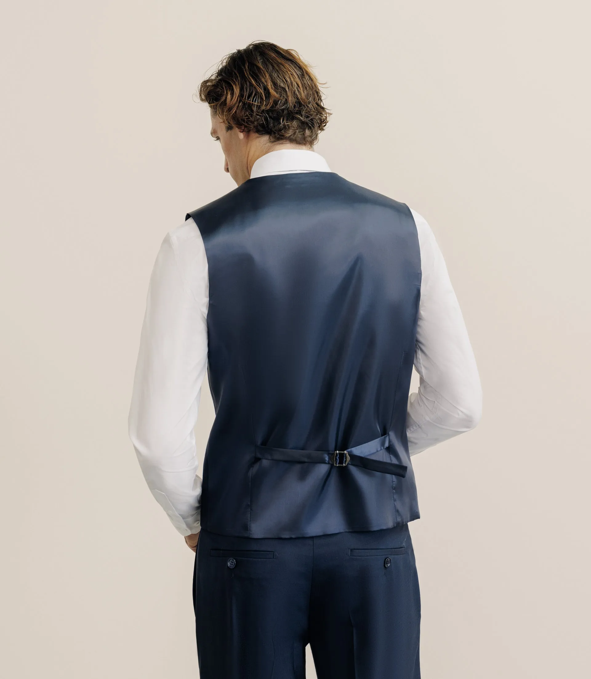 Gilet 100% laine bleu marine