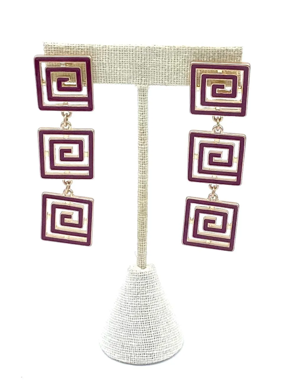 Gretchen Game Day Linked Greek Keys Earrings