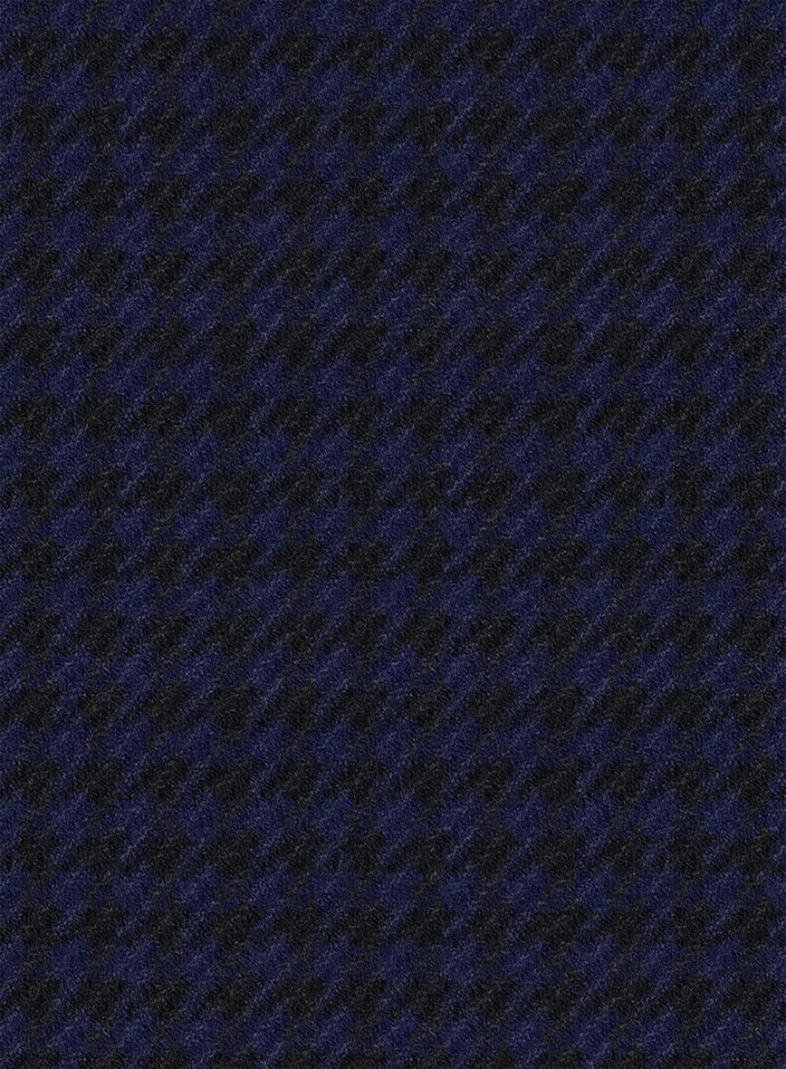 Italian Timas Navy Blue Houndstooth Flannel Jacket