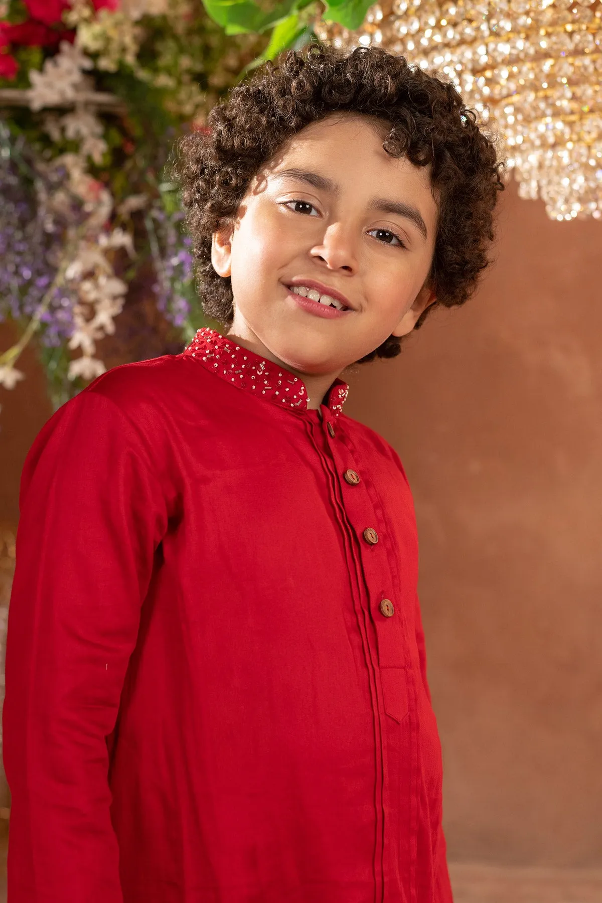 Kian -

 Embroidered Nehru Jacket and Vegan Silk Kurta Trouser Set