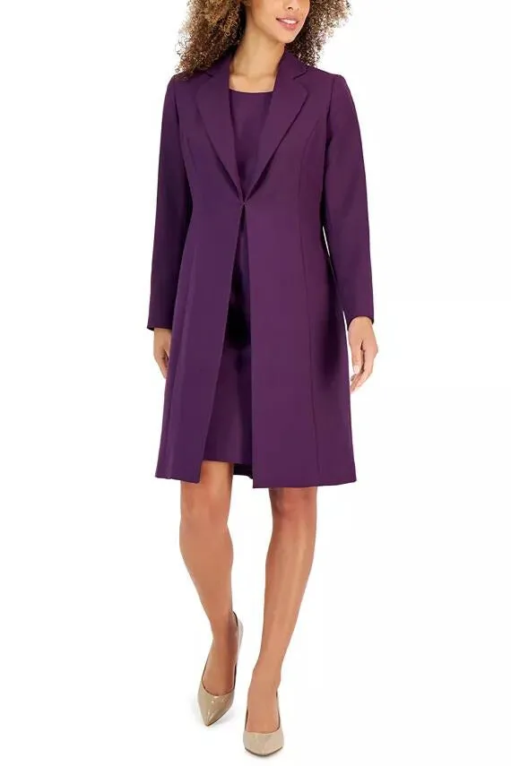 Le Suit Crepe Topper Jacket & Sheath Dress Suit