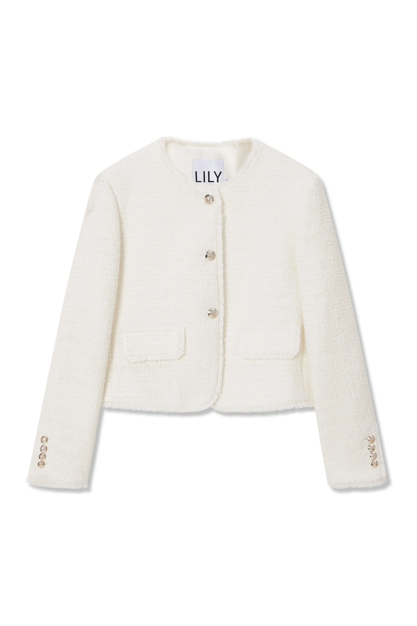 LILY Elegant White French-Style Jacket