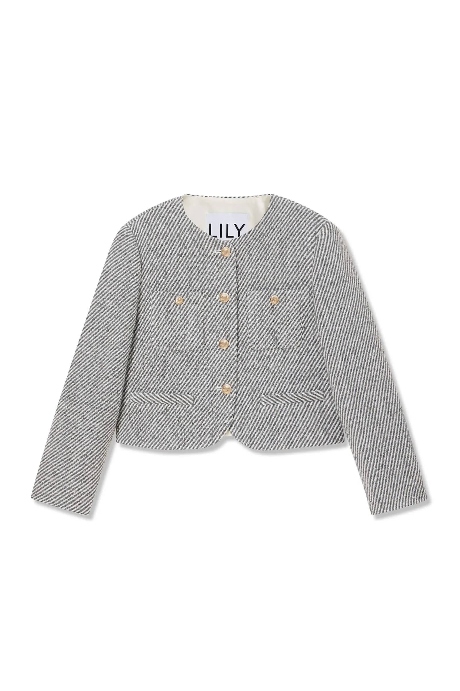 LILY Wool-Blend Striped Jacket