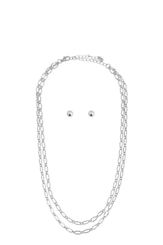 Linked Texture Chain Necklace