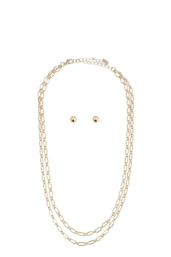 Linked Texture Chain Necklace