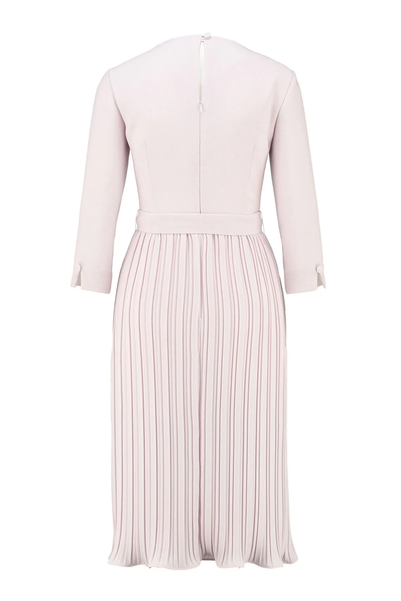 LUDWIGIA PALE PINK PLEATED COCKTAIL DRESS WITH THE BELT