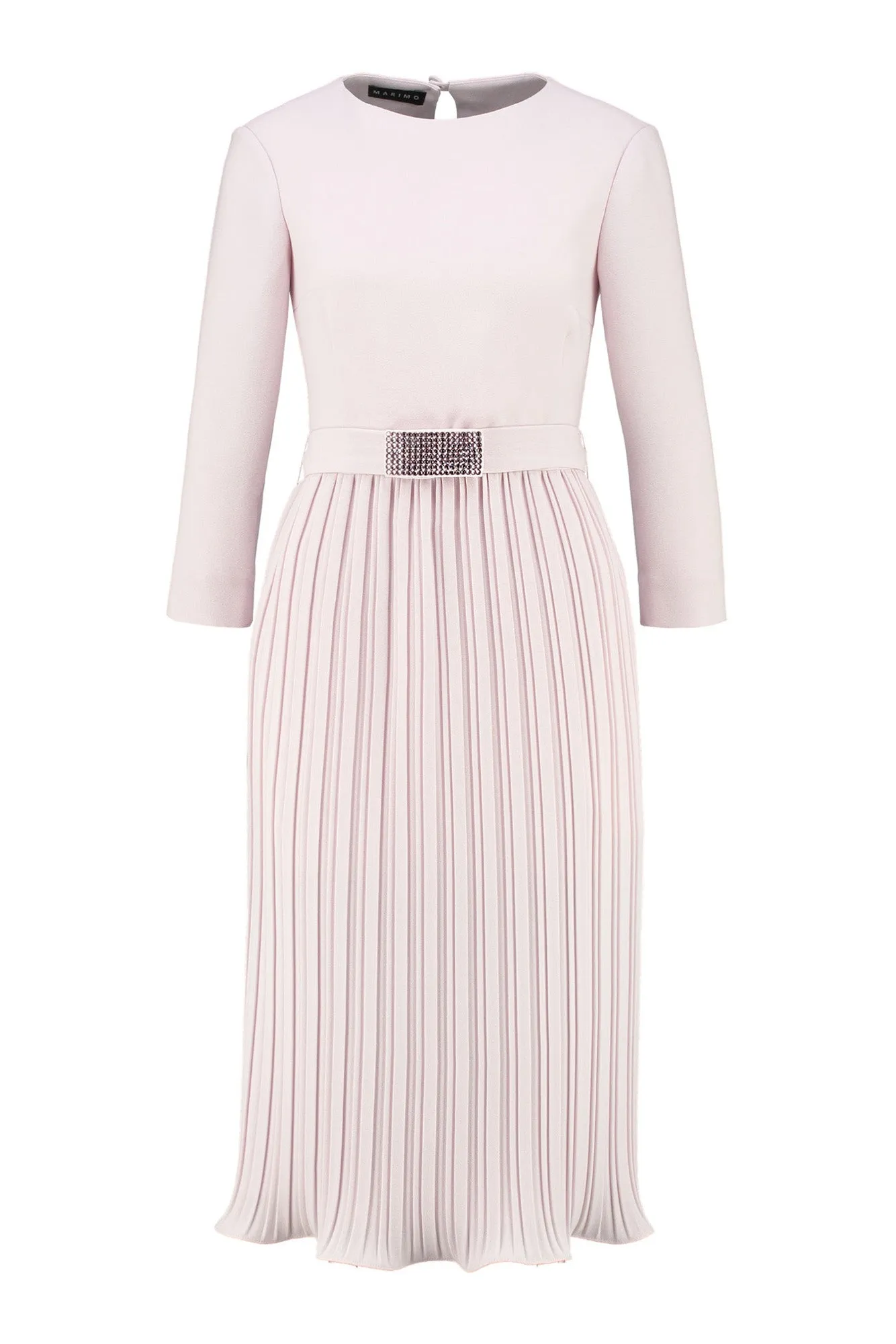 LUDWIGIA PALE PINK PLEATED COCKTAIL DRESS WITH THE BELT