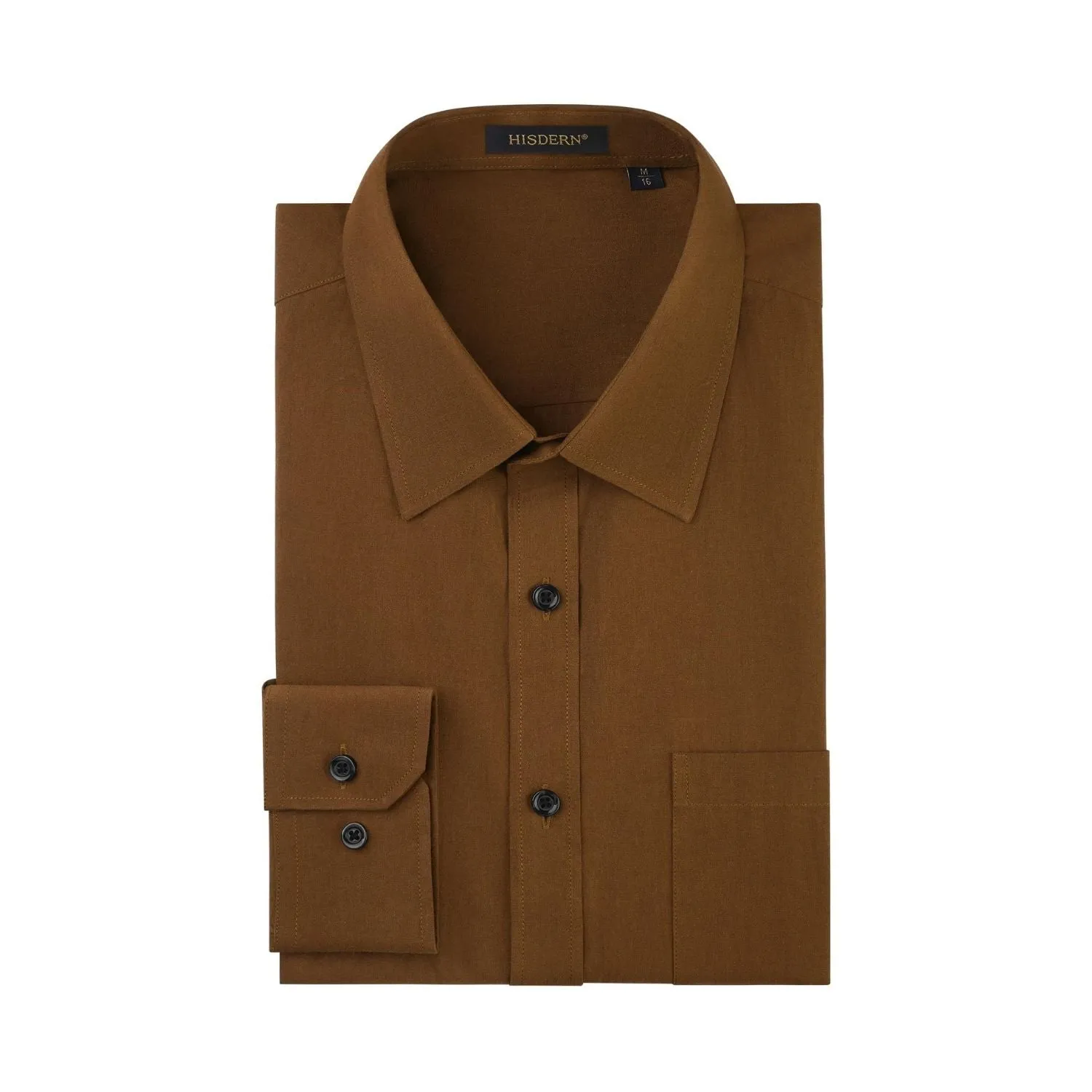 Men's Dress Shirt with Pocket - Z-BROWN