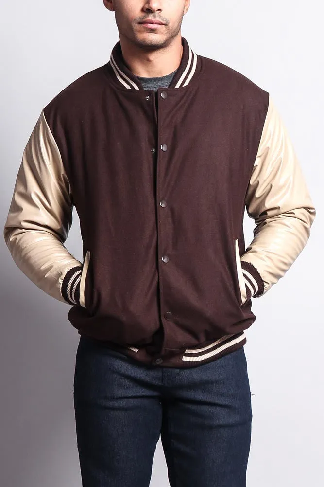 Men's Essential Letterman Varsity Jacket