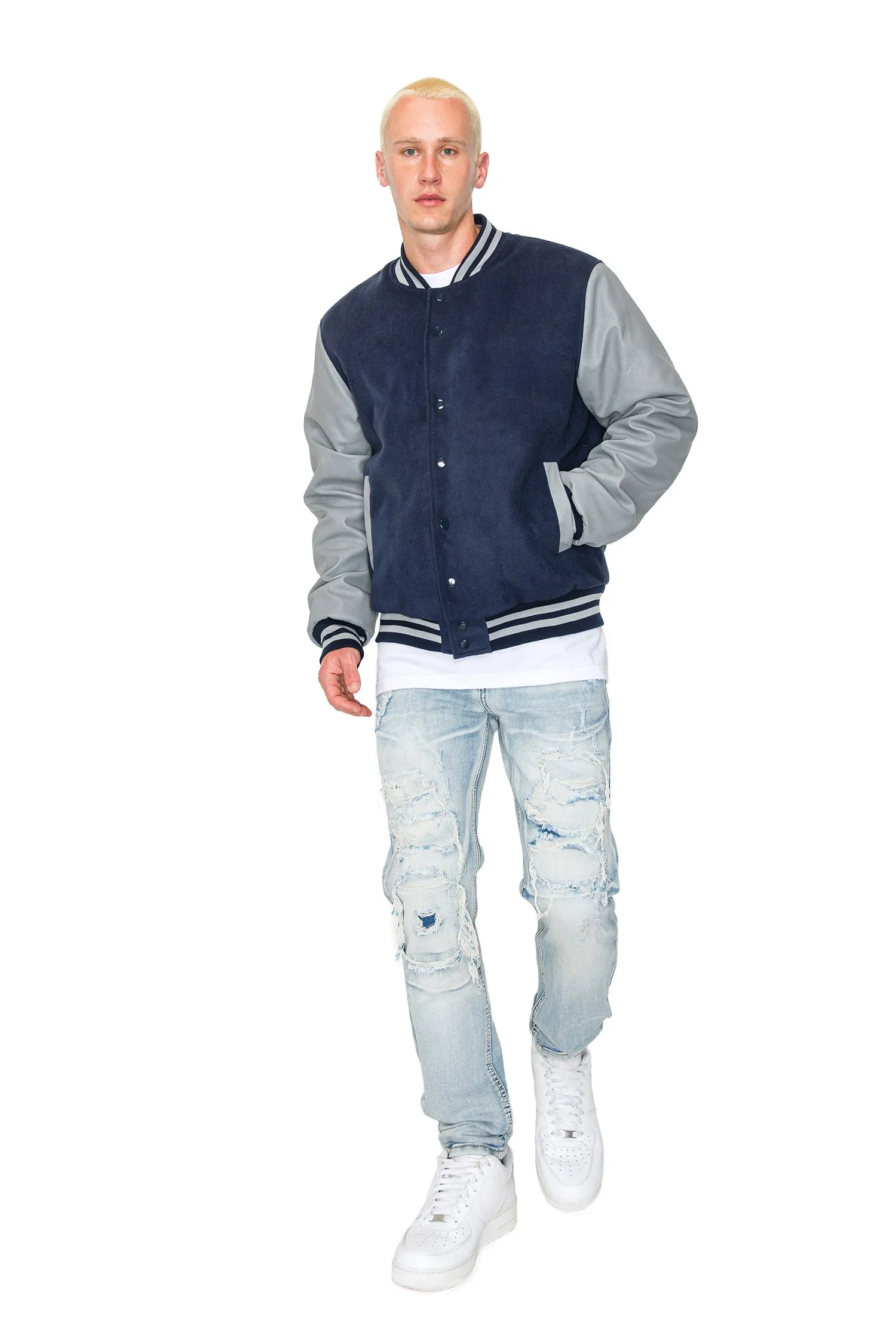 Men's Essential Melton Varsity Jacket