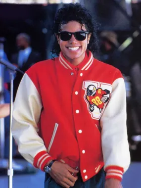 Michael Jackson Red Varsity Jacket