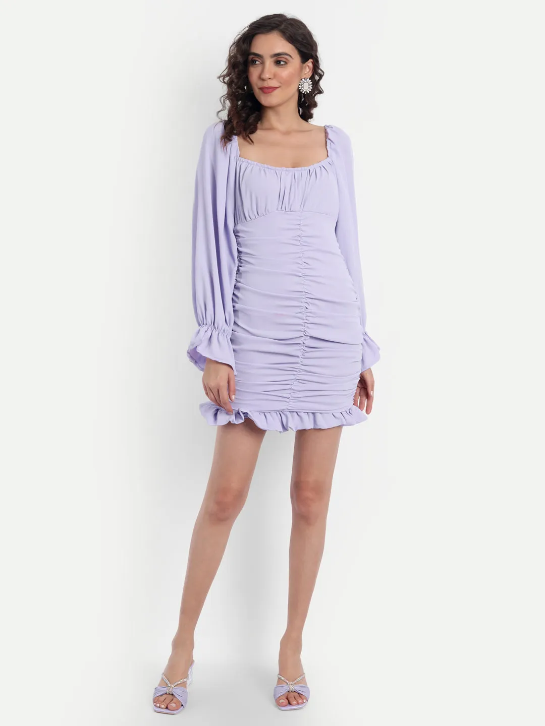 Milano Lilac gathered dress