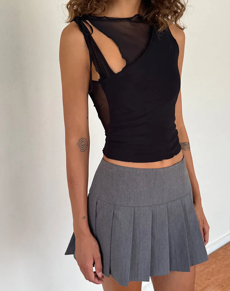 Moni Tie Tank Top in Mesh Black