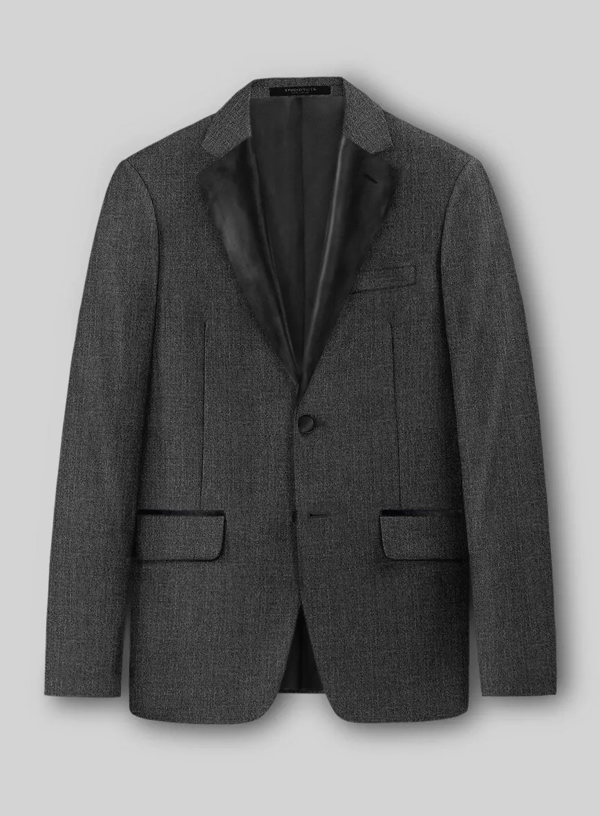 Napolean Stretch Dark Gray Wool Tuxedo Jacket