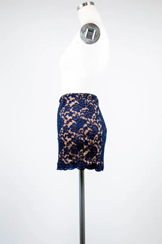 Navy Lace Shorts