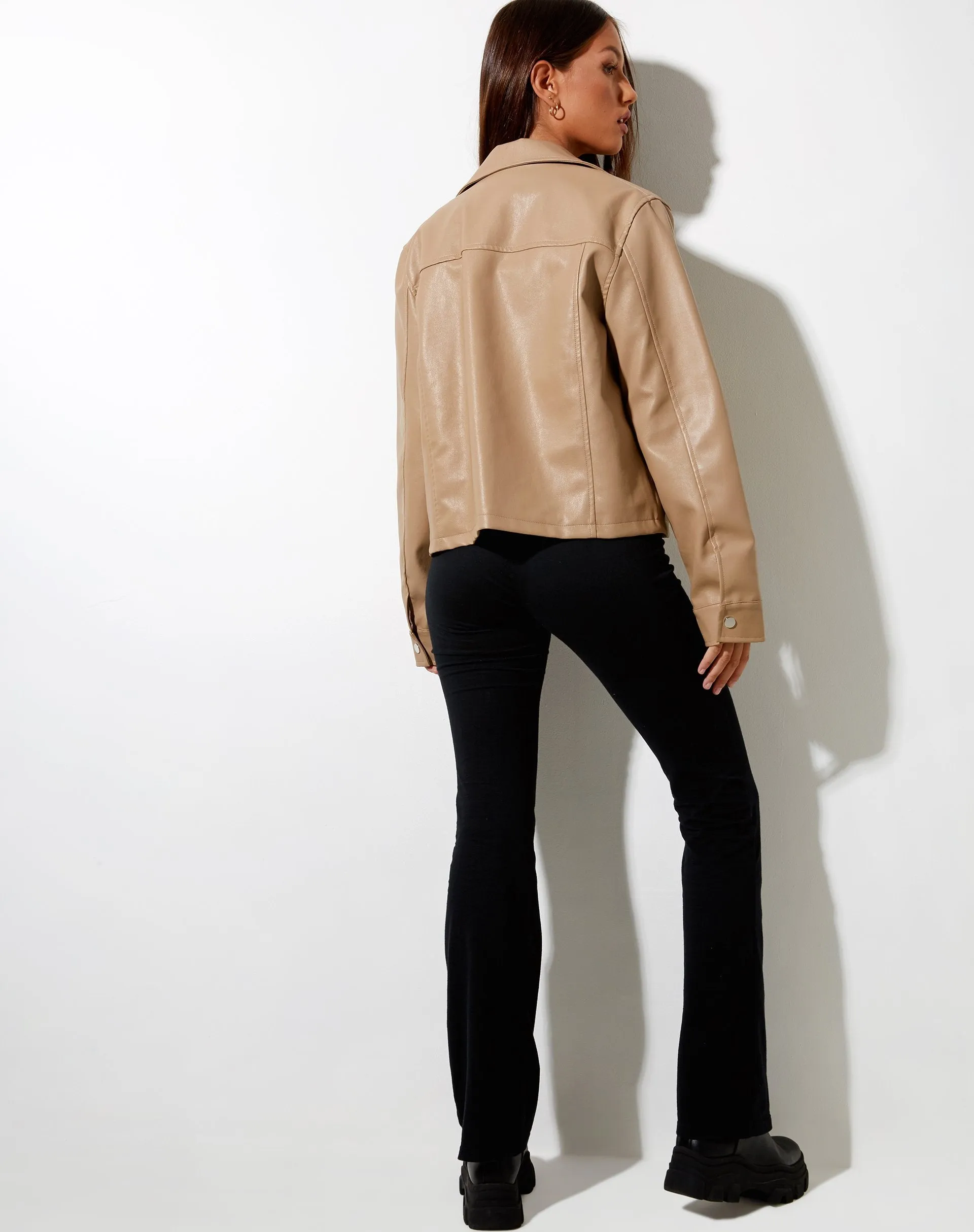 Nerissa Jacket in PU Light Brown