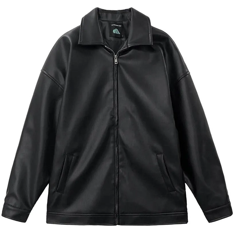 OH Essential Zipper Faux Leather Jacket