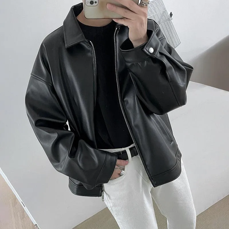 OH Essential Zipper Faux Leather Jacket