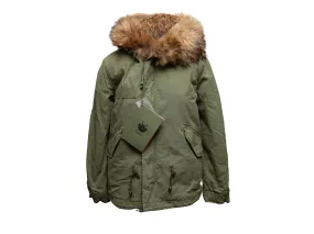 Olive & Brown Mr & Mrs Italy Fur-Trimmed Hooded Parka Size US XXS