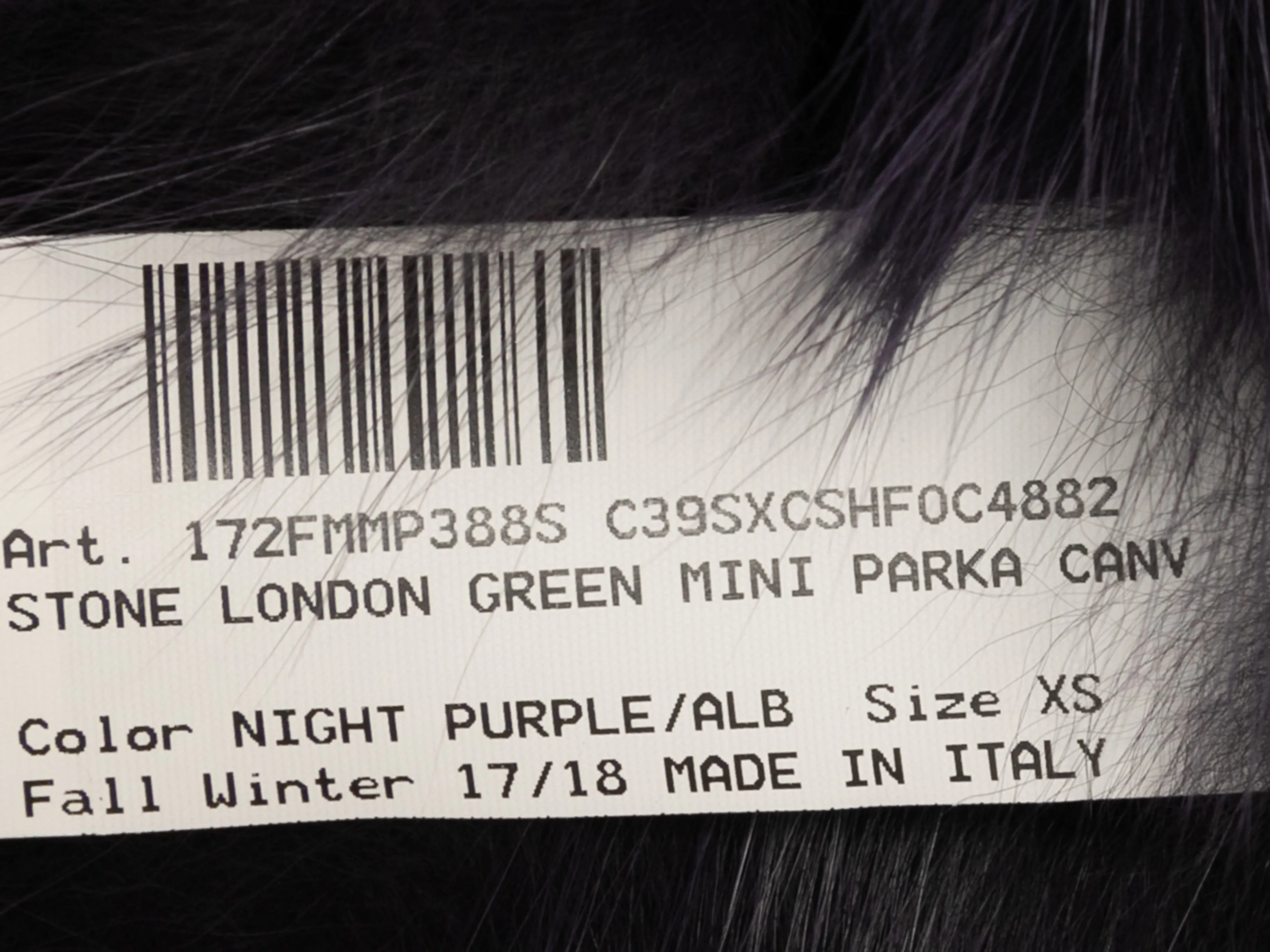 Olive & Dark Purple Mr & Mrs Italy Fur-Trimmed Hooded Parka Size US XS