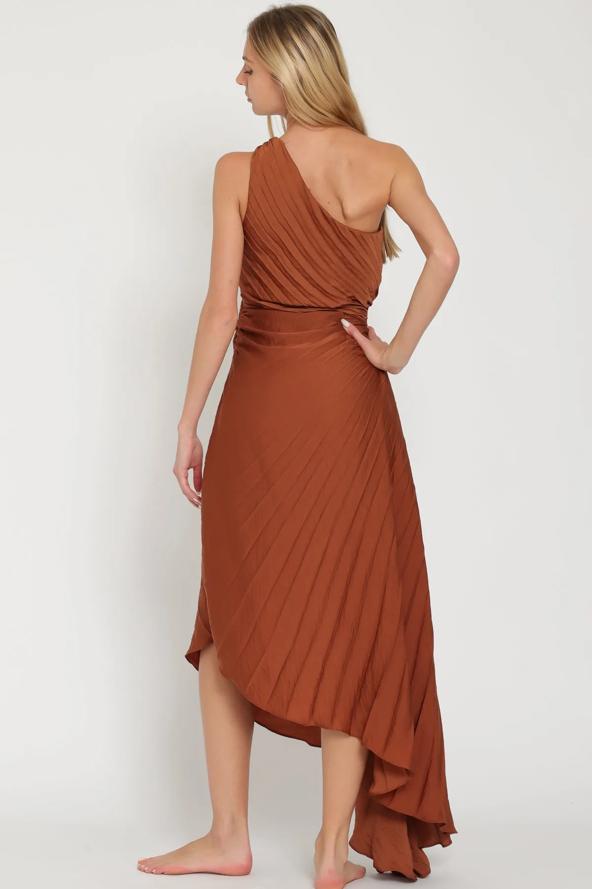 One Shoulder Cut Out Midi Dress