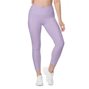 Orchid Fedora High Waisted Crossover Leggings with Pockets