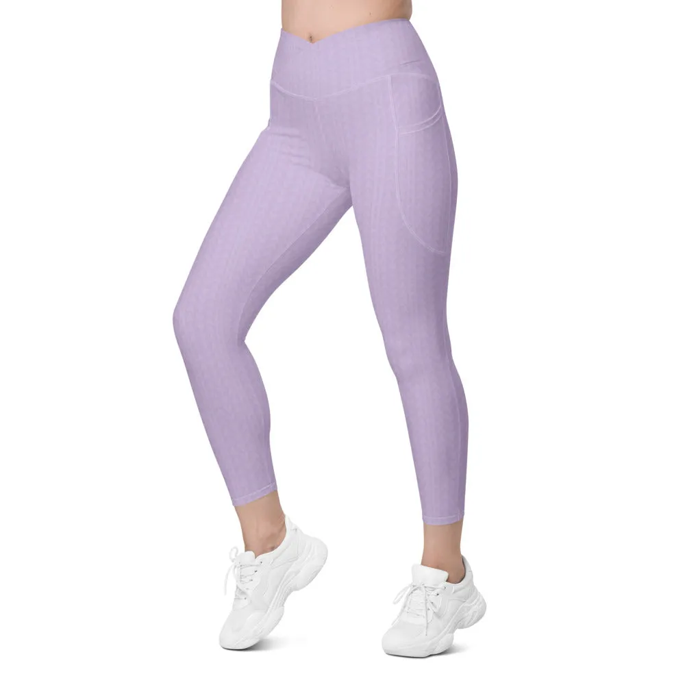 Orchid Fedora High Waisted Crossover Leggings with Pockets