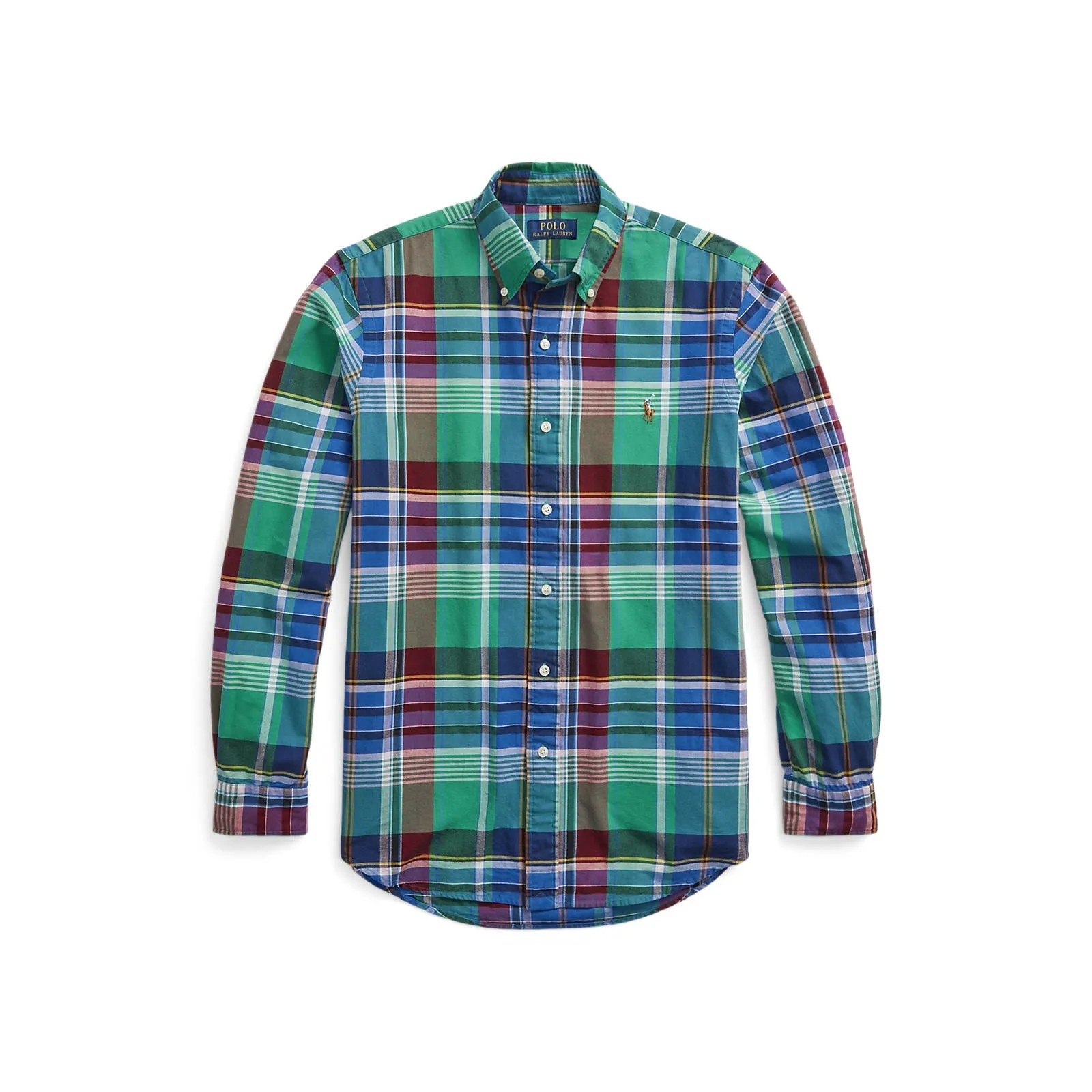 Oxford Shirt - Plaid - Bright Green, Blue, Red