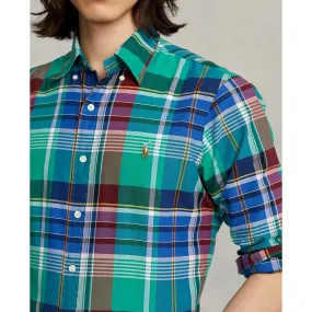 Oxford Shirt - Plaid - Bright Green, Blue, Red