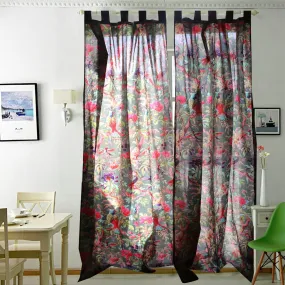 Paradise Cambric Curtain Pair-Grey