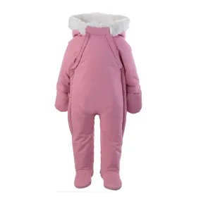 Pink Faux Fur Trim Snowsuit