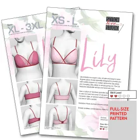 Printed "Lily" Bralette Sewing Pattern, Sizes XS-L or XL-3XL