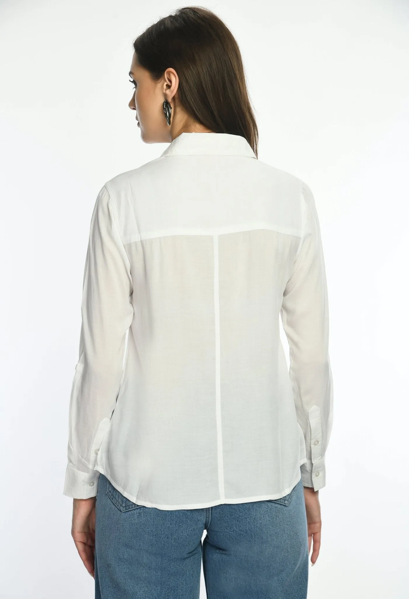 Pure Viscose solid casual shirt