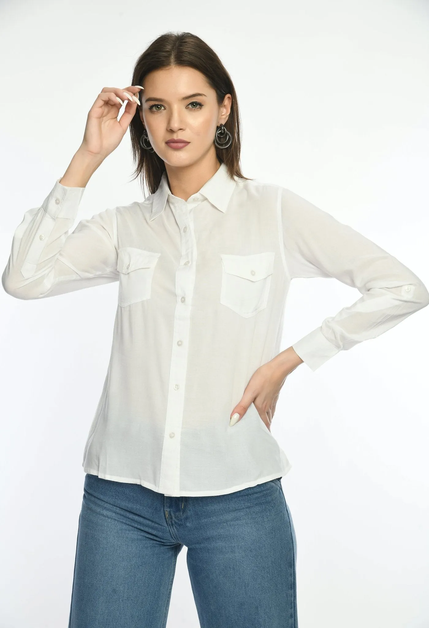 Pure Viscose solid casual shirt