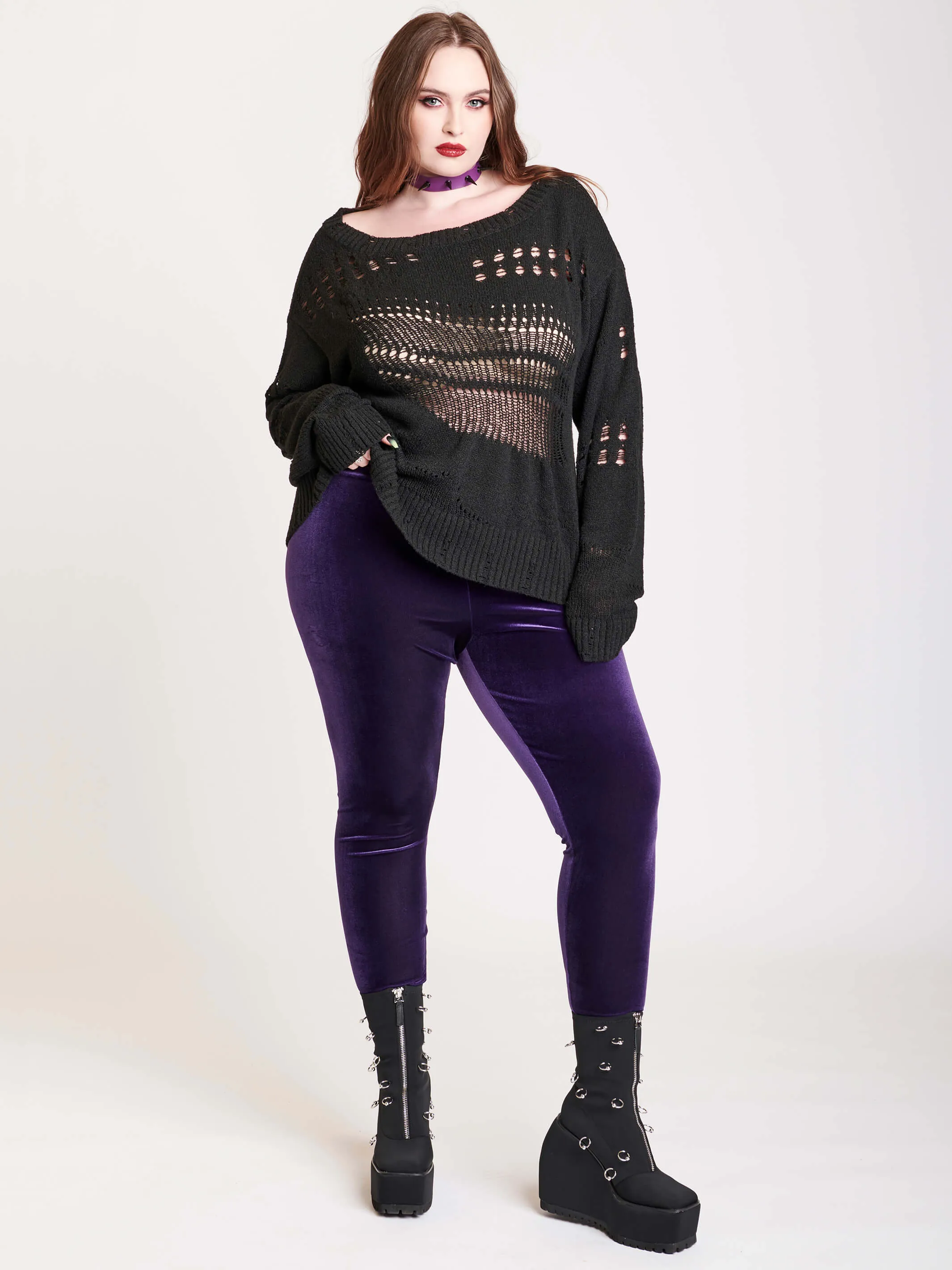 Purple Velvet Legging