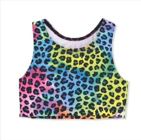 Rainbow Leopard Bra Crop - Child 10/12