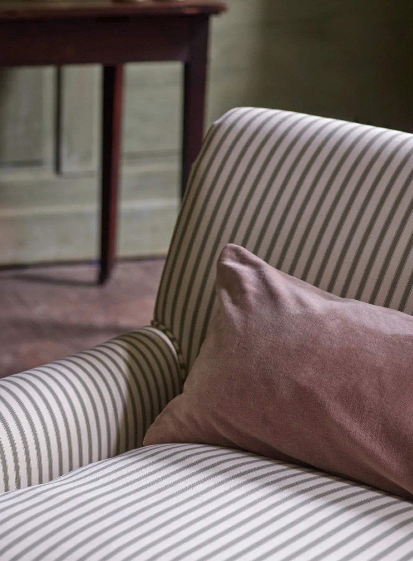 Remy Armchair, Sage Stripe