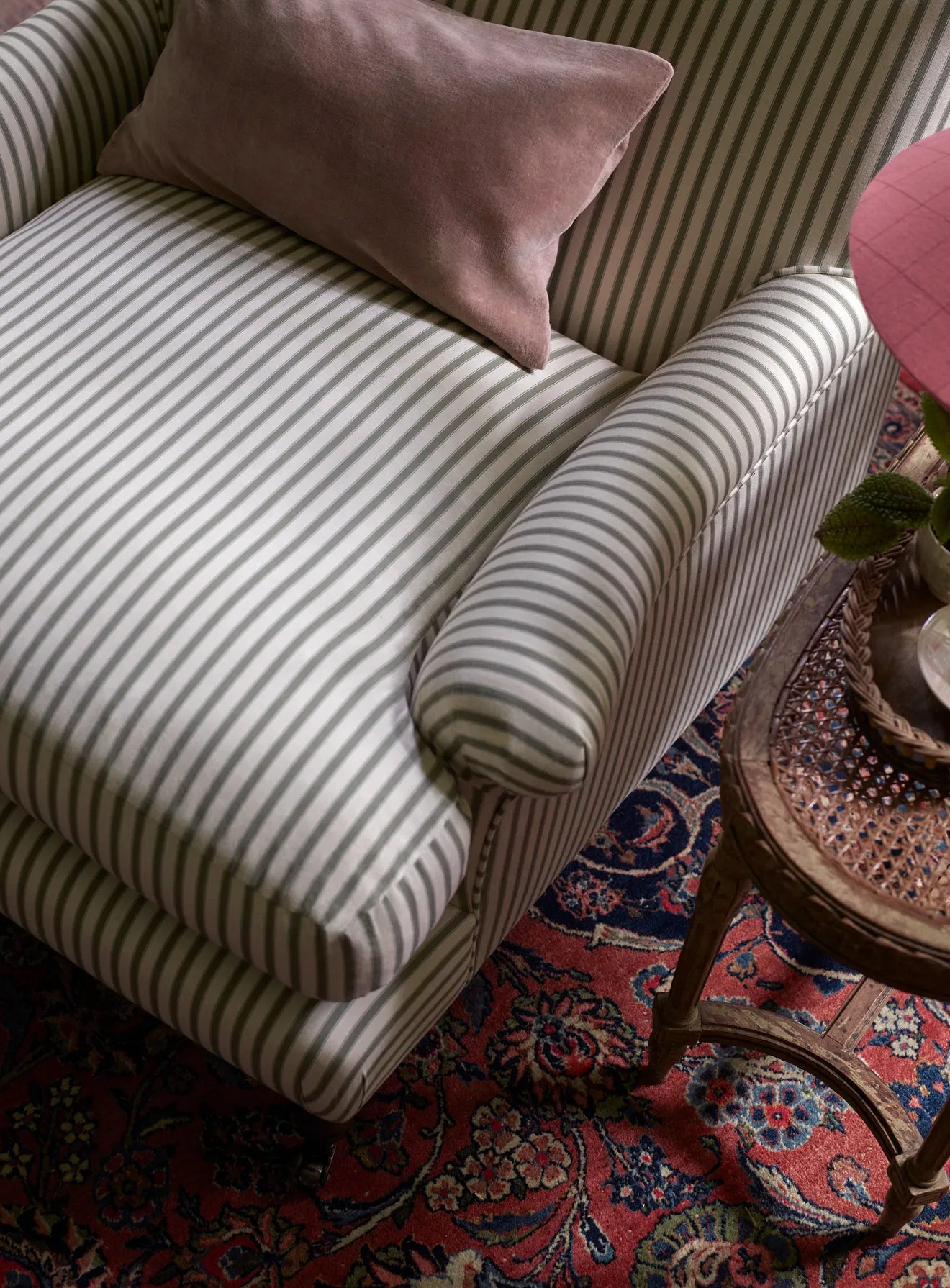 Remy Armchair, Sage Stripe