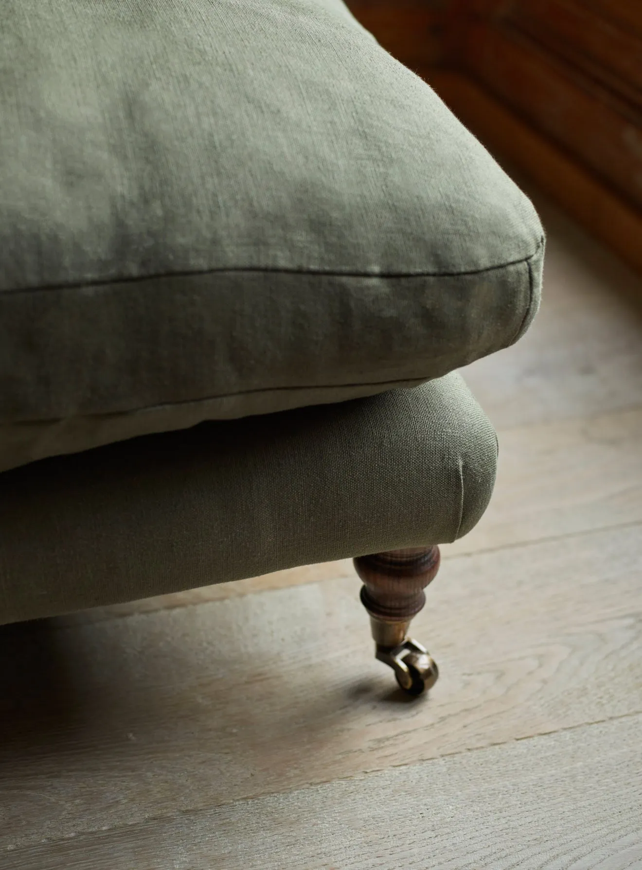 Remy Footstool, Grey Wool