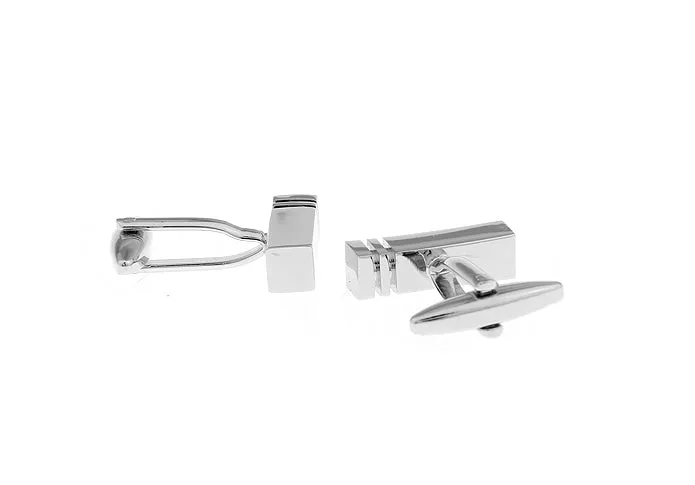 Ridgeway Silver Rhodium Plated Cufflinks