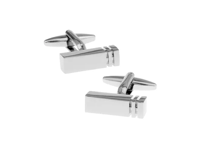 Ridgeway Silver Rhodium Plated Cufflinks