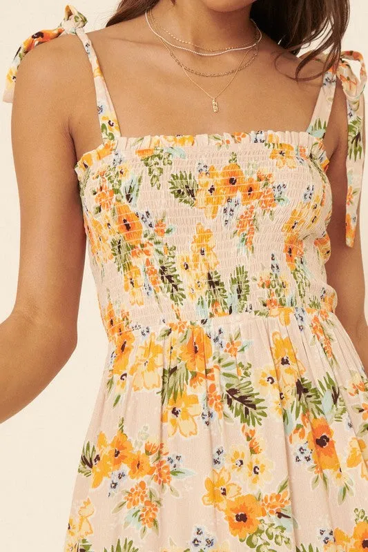 Romantic Floral Prints Maxi Dress