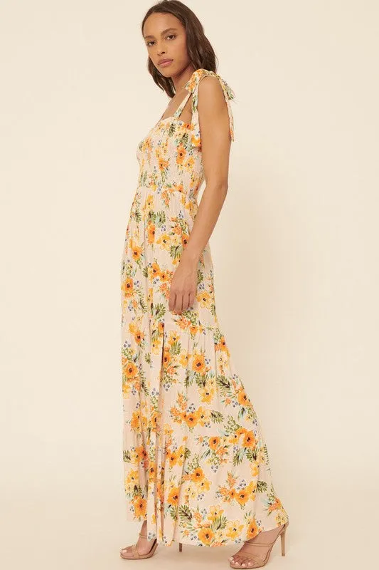 Romantic Floral Prints Maxi Dress