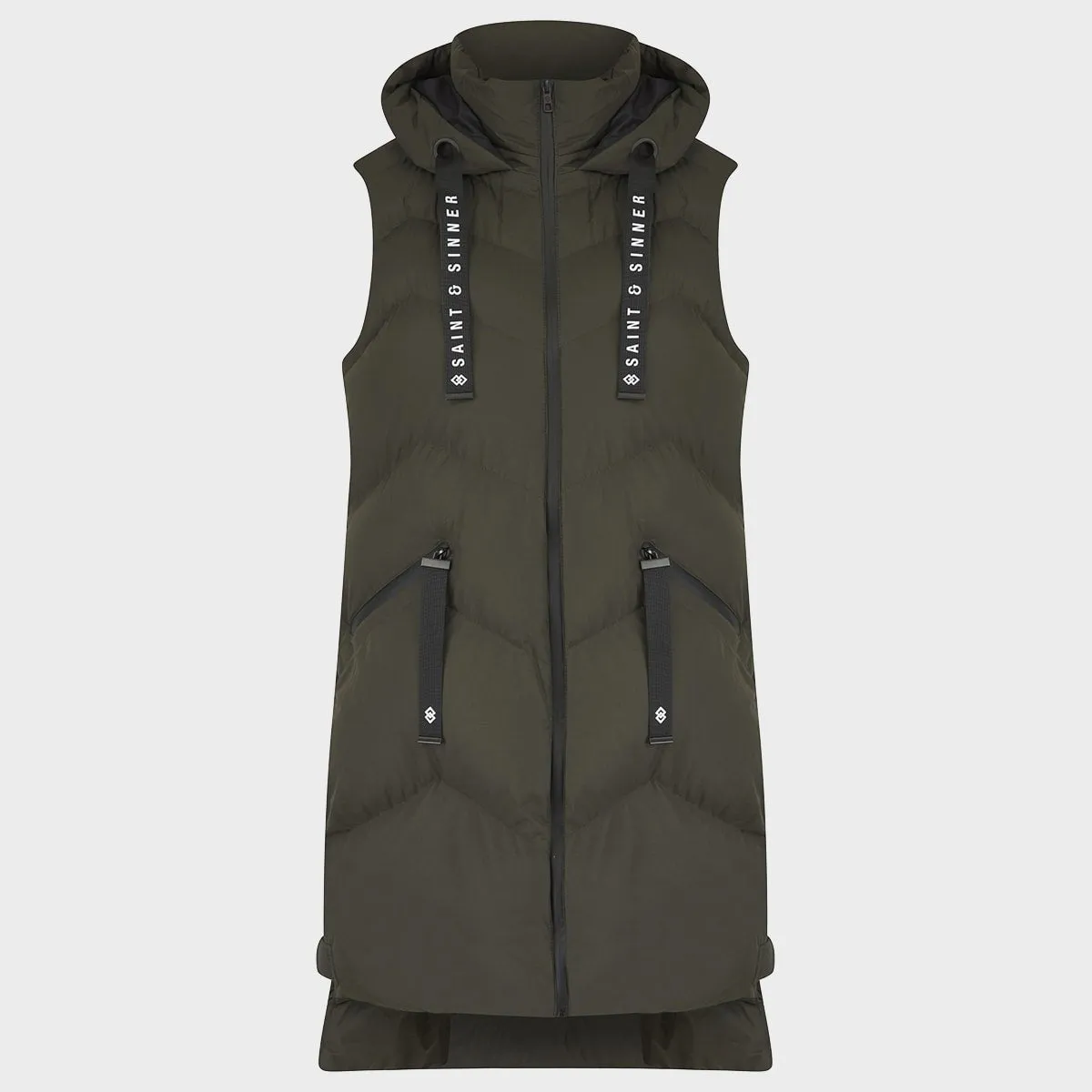 Saint and Sinner Khaki Quilted Gilet