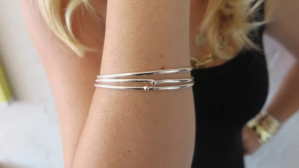 Silver Bloom Bangles