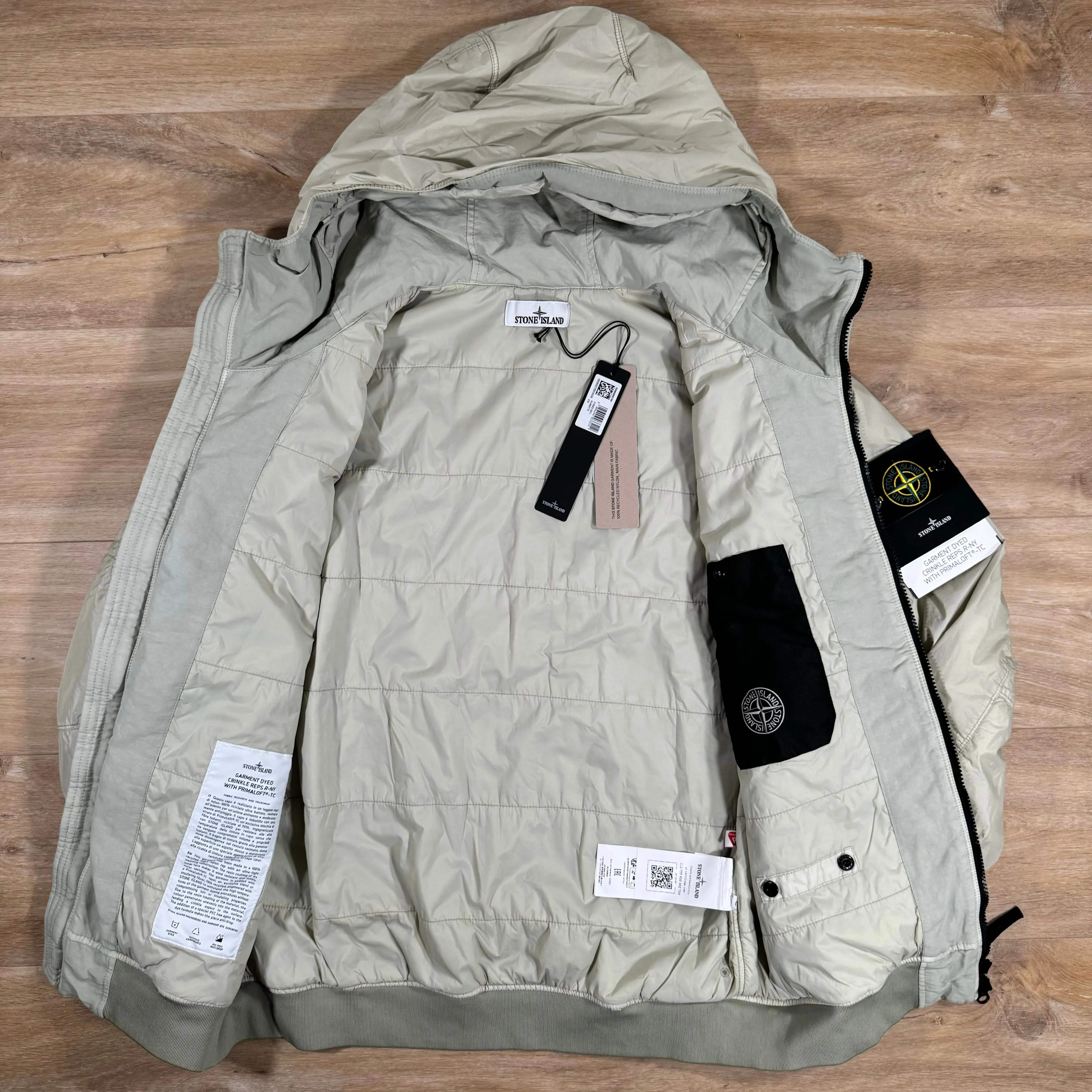 Stone Island Crinkle Reps R-NY Primaloft T-C Jacket in Plaster