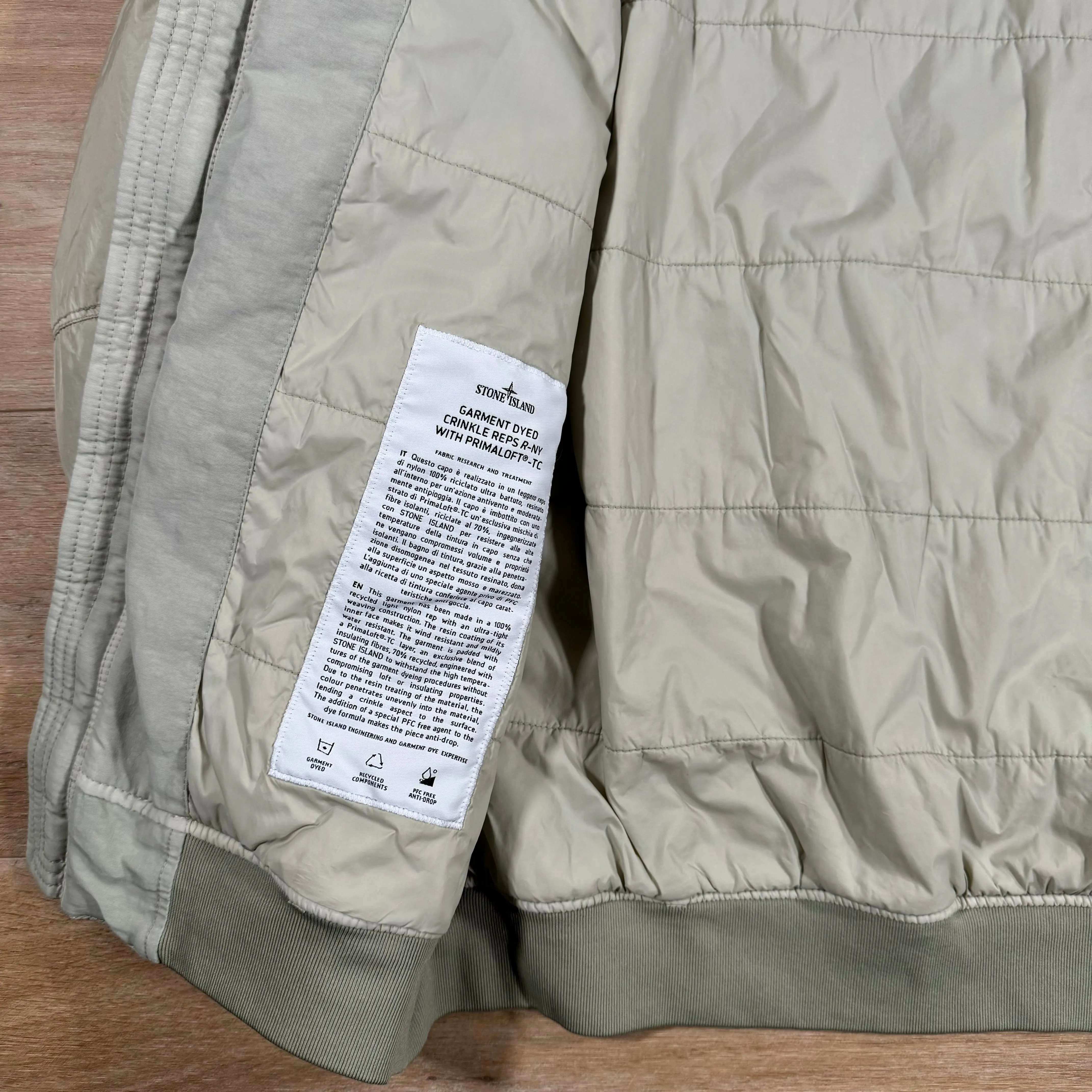 Stone Island Crinkle Reps R-NY Primaloft T-C Jacket in Plaster