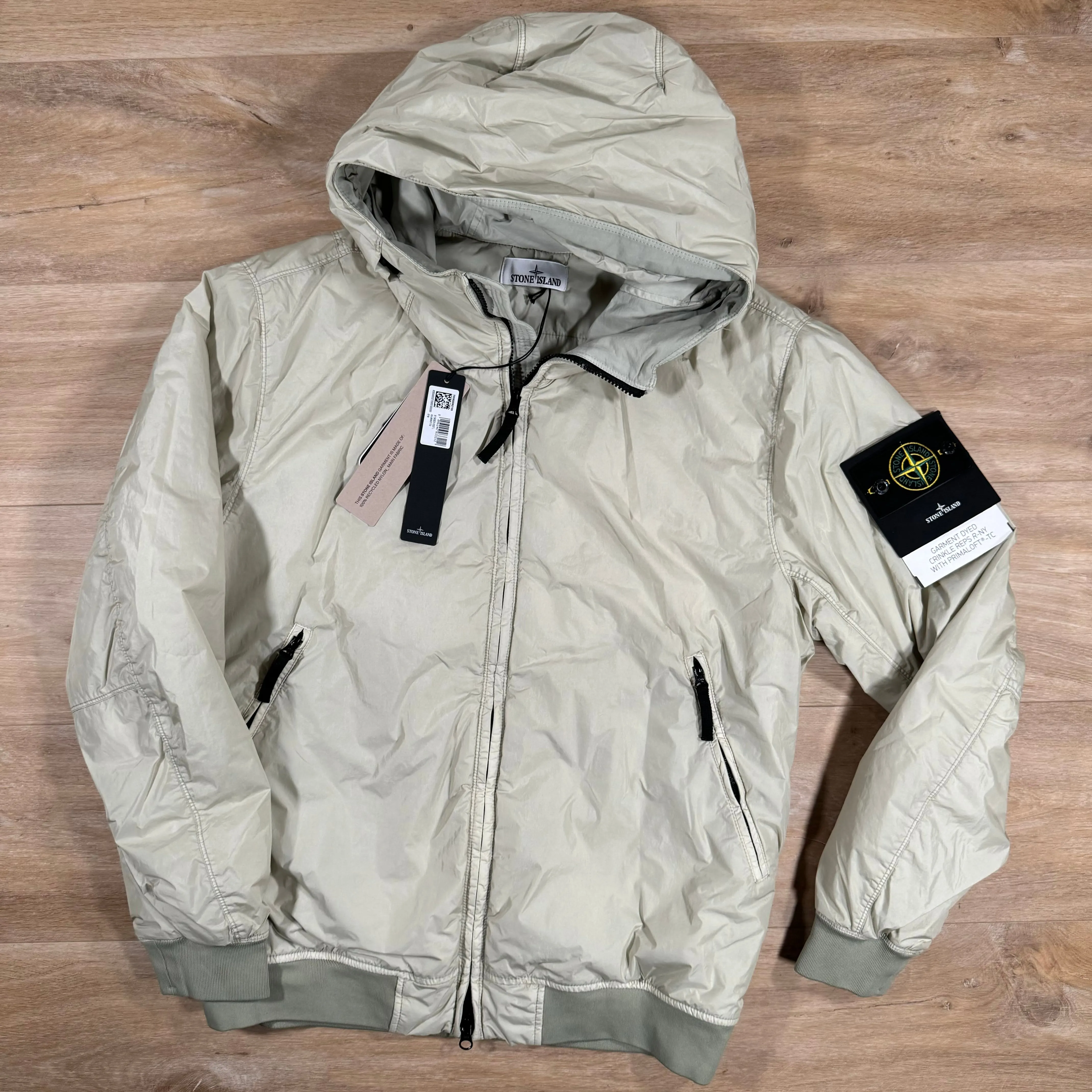 Stone Island Crinkle Reps R-NY Primaloft T-C Jacket in Plaster